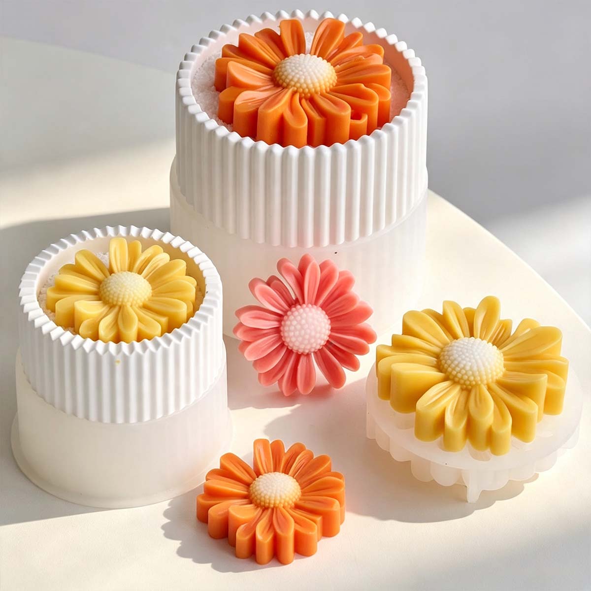 Potsticker Mold - Yuvarlak Çizgili Mum Kavanozu Silikon Kalıp